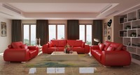 Sofagarnitur Ledersofa Couch Garnituren Design Modern Sofa 3+1+1 Sitzer Sofas