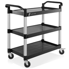 3-Tier Heavy-Duty Rolling Utility Service Cart with Wheels, 40.25" x 38.5"