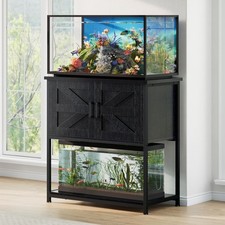 20/29/30 Gallon Fish Tank Stand with Storage Cabinet Farmhouse Wood Aquarium ...