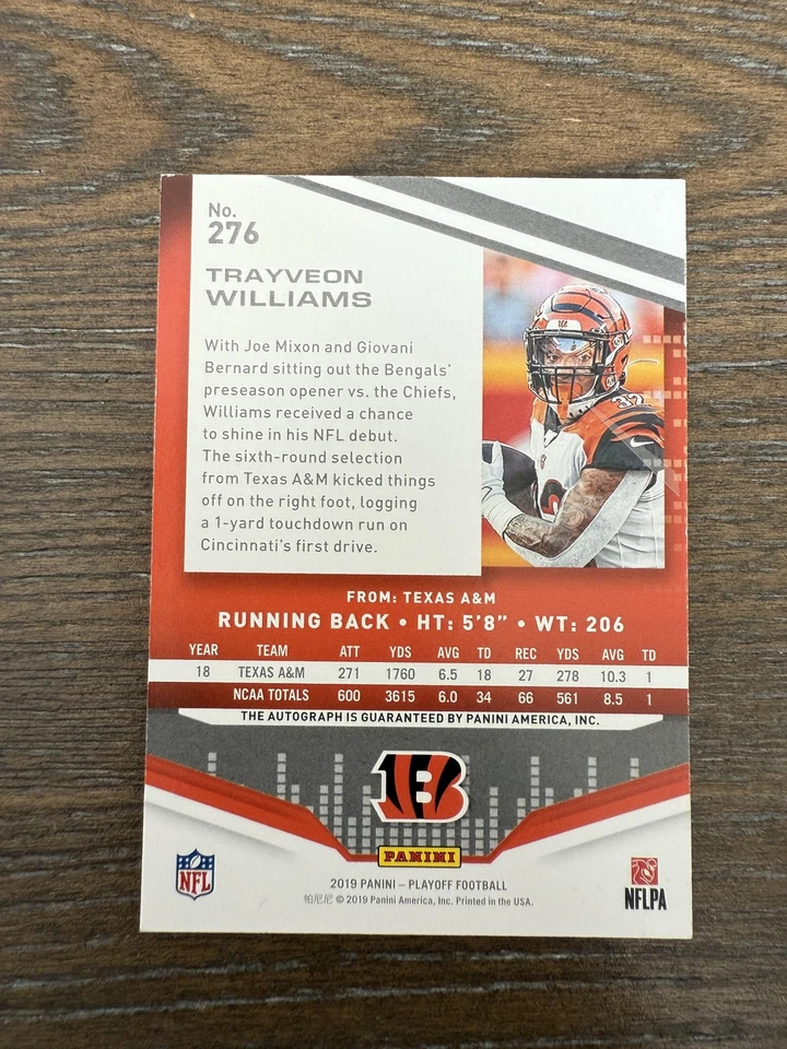 2019 Panini Playoff #276 Trayveon Williams Rookies Autographs - Image 2 of 2