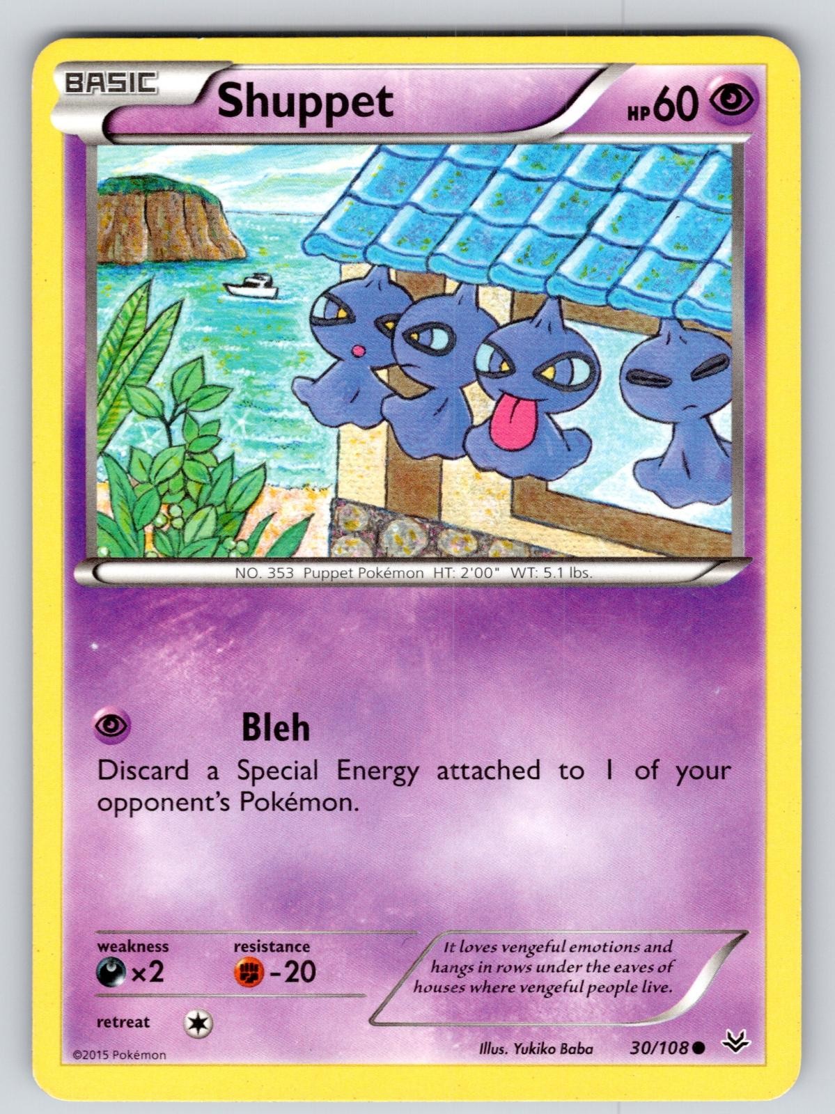 Shuppet 30/108 Common Roaring Skies Pokemon Lightly Played