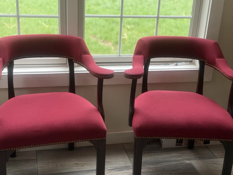 2 Raras Preciosas Clavas Granates Vintage Regency Klismos Estilo Caoba   Foto 2 de 4