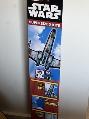 NIB! STAR WARS SUPERSIZED 52'' T. FULL BODY X WING FIGHTER KITE W/ RIPSTOP FABRIC