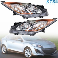 For Mazda 3 2010 2012 2013 Headlights Halogen Chrome Housing Clear Rightleft