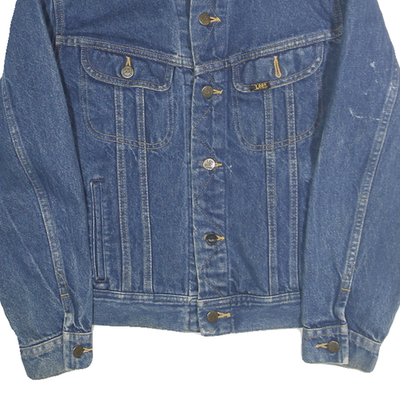 LEE Mens Blue Denim Jacket XS Cotton Classic Button Closure Casual