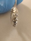 Vintage Modernist Sterling Silver 925 Heavy Carved Circle Drop Wire Earrings — photo 5