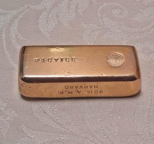 Gold Bar Harvard Paperweight Vintage Factice A.M.P. Anniversary