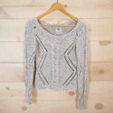 American Eagle Women's size S Pullover Sweater Open Knit Heather Gray