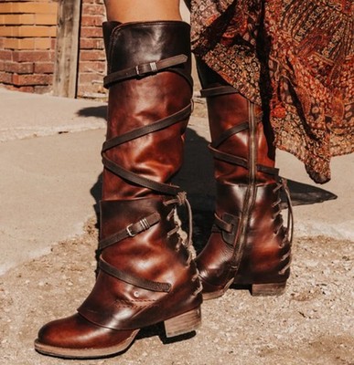New Freebird by Steven Women Brown Distressed Cassius Boots  display picture 3