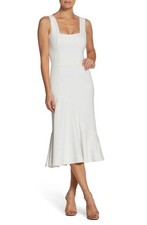Dress The Population 1507-3053 Monica Tea Length Trumpet Dress SZ M Off White