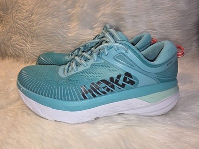 HOKA Bondi 7 Women s Running Shoes Size 10 Aquarelle Eggshell Blue AEBL
