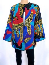 VINTAGE La Coleccion JUDITH ROBERTS Size L Art Patchwork Blazer Jacket Top