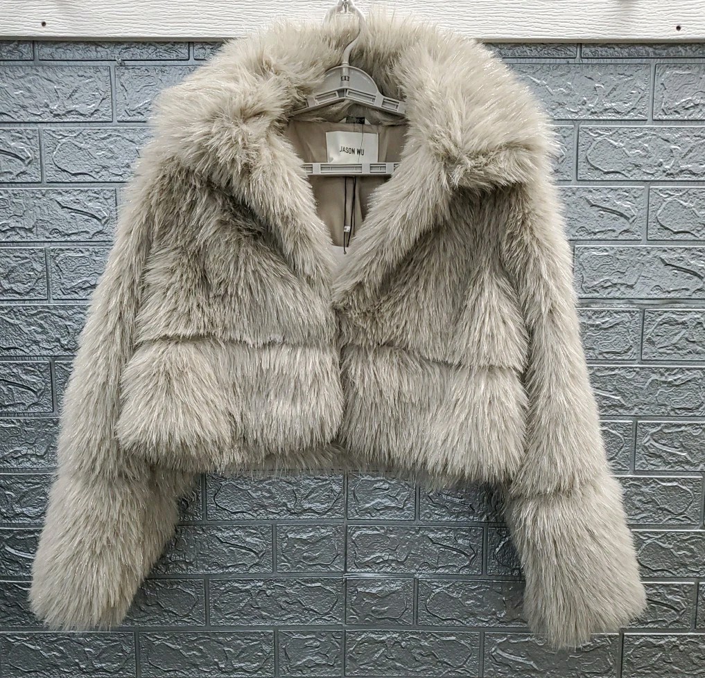 New Jason Wu Silver Faux Fur Short Coat Jacket Size Small | eBay