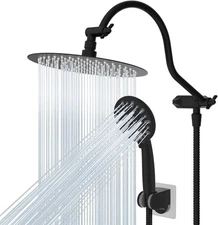 Hibbent All Metal Shower Head, 10'' High Pressure Rainfall Shower Head, Handheld