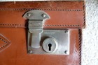 Antique 1930's/40's Hard Sided Leather Suitcase 22" x 14" x 7" Very Nice — photo 6