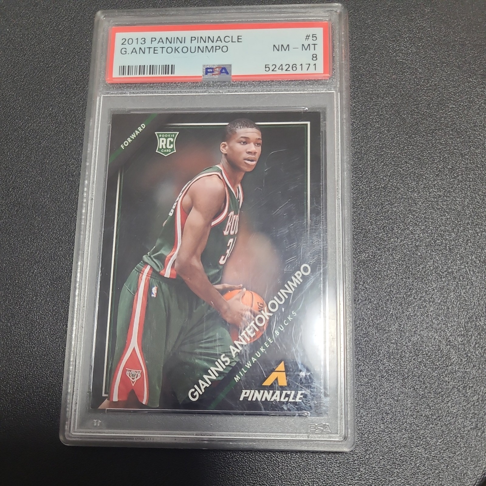 Giannis Antetokounmpo 2013-14 panini pinnacle Rookie Card #5 PSA 8