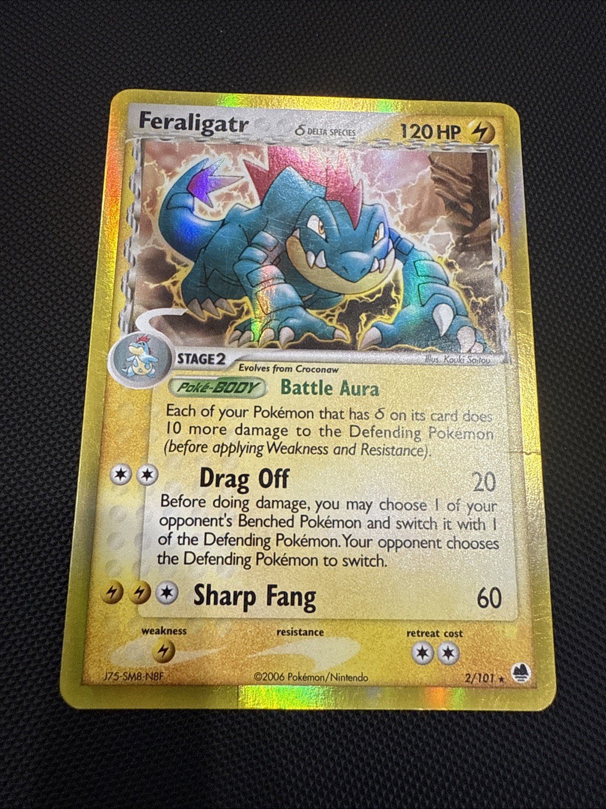 Feraligatr (Delta Species) - 2/101 - Pokemon Dragon Frontiers Holo Card LP