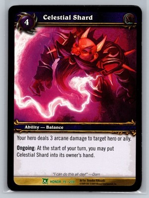 World of Warcraft TCG Celestial Shard 19/208 Honor Ability Balance Card