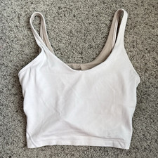 Lululemon Women's White Solid Logo Pullover Wireless Sports Bra Size S