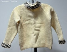 Vintage Unbranded 100 Wool Cream Color Women's Sweater Unknown Size