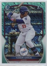 2023 Bowman Chrome Prospects Aqua Shimmer Refractor 99/125 Yunior Garcia 0q4s
