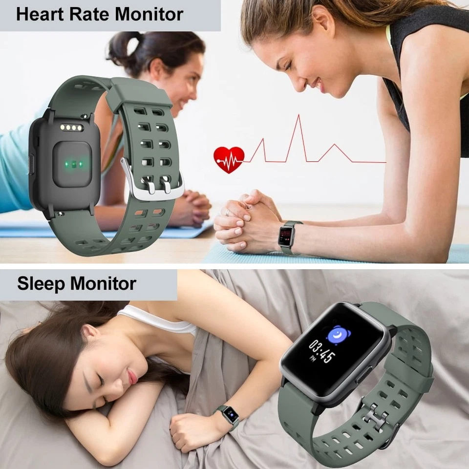 Reloj Inteligente para Teléfono Android iOS IP68 Impermeable, Rastreador de Ejercicio Frecuencia Cardíaca Foto 2 de 4