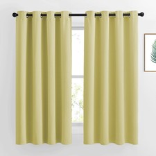 NICETOWN Room Darkening Curtains 52"x63" - Thermal Insulated Paler Yellow 2 Pane