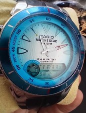 Orologio Casio NOS Marine Gear grafico marea fasi lunari MRP-700 QUADRANTE BLU funziona Giappone