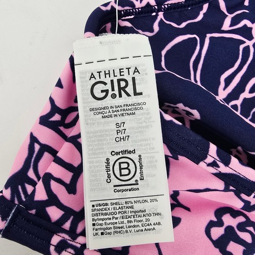 Athleta Girl Reversible Pool Days Bikini Top Pink S/7 New - Picture 5 of 6