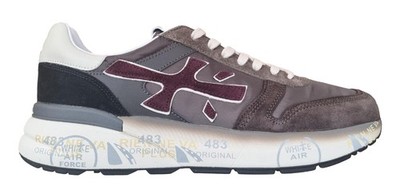 Premiata men's suede and fabric sneaker MICK_7714 brown-white