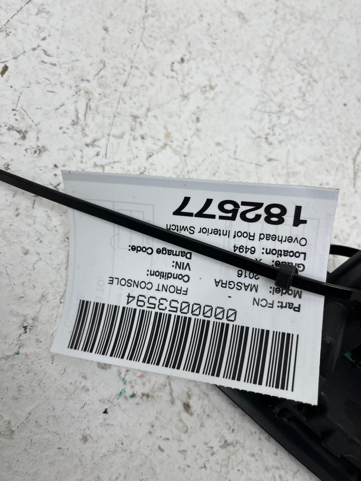 2007-2016 MASERATI GRANTURISMO 4.7L RWD Overhead Roof Interior Switch 67712700