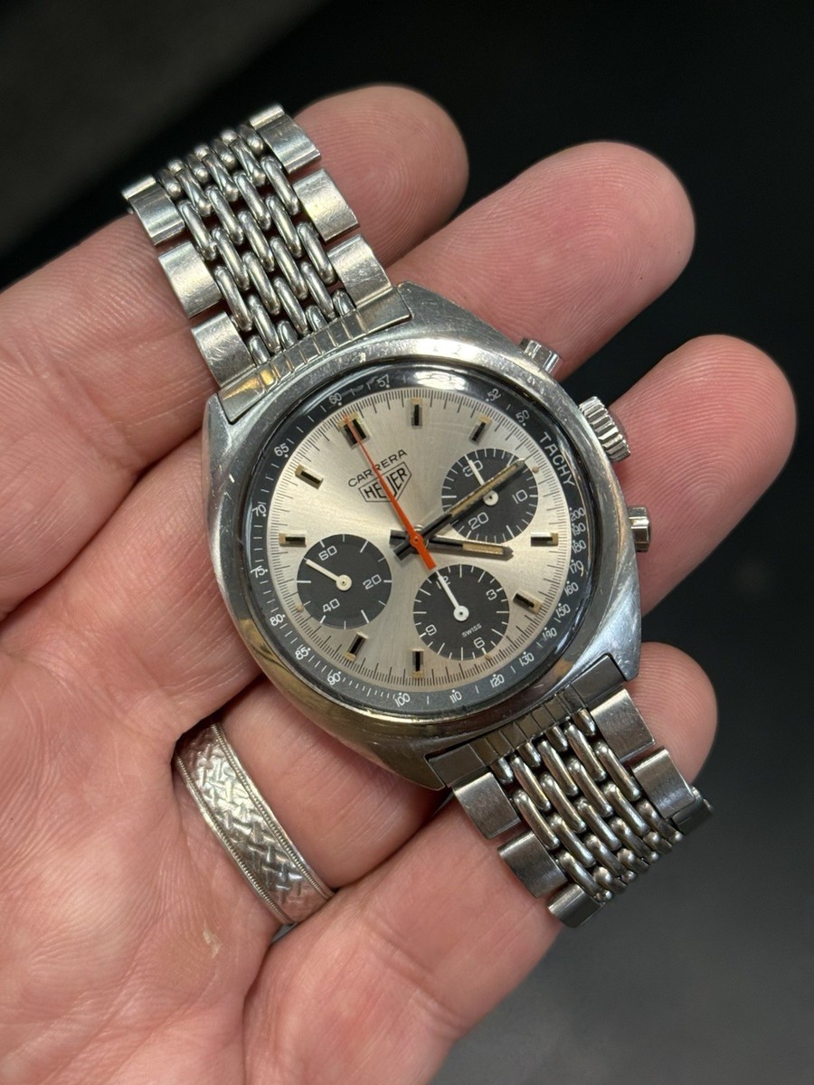 Heuer Carrera 73653 Valjoux 7736 Vintage 1970's Chronograph w/ OG