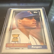 Topps 1992 Topps Ivan Rodriguez Rookie #78 Texas Rangers Baseball Card. rookie card picture