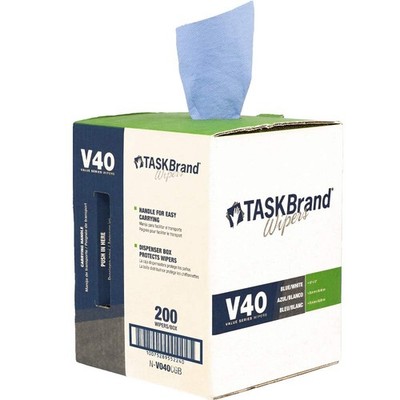 N-V040CGB Blue V40 Value Series Center Pull Wiper Sheets, All-Purpose Disposa...