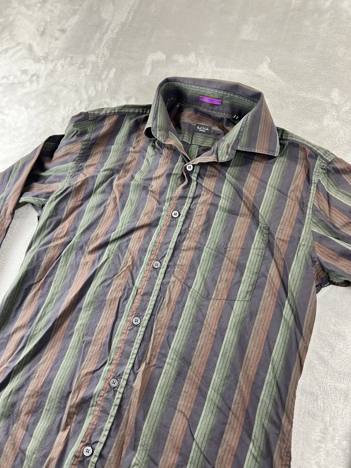 Paul Smith Shirt Mens 16 41 Large Striped Button Up Italy London Dress Shirt - Image 2 of 4