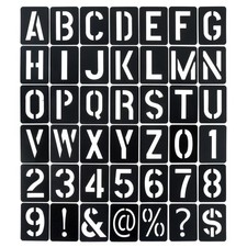 2 Inch Letter Stencils and Numbers, 42 Pcs Reusable Plastic Alphabet Spray Paint