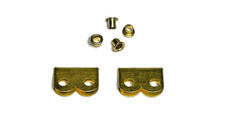 Soild Brass Webbing end caps & rivets Pack 2