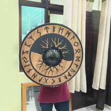 Shield Heavy Metal Norse Medieval Shield Viking Shield 24" Wooden Handmade Gift