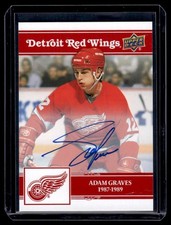 2025-26 UD Red Wings Centennial Red Parallele Adam Graves Auto #73