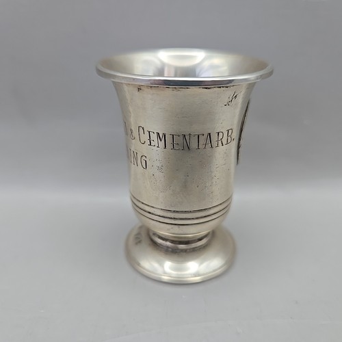 Vintage 830S 83% Silver Y2 Cup Oslo Stone Soil & Cement Work Association 17g - Picture 5 of 7