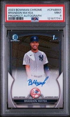 2023 Bowman Chrome Prospects Brandon Mayea 1st Bowman Auto CPABMA PSA 9