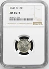 1940-D Mercury Dime NGC MS65 FULL BANDS