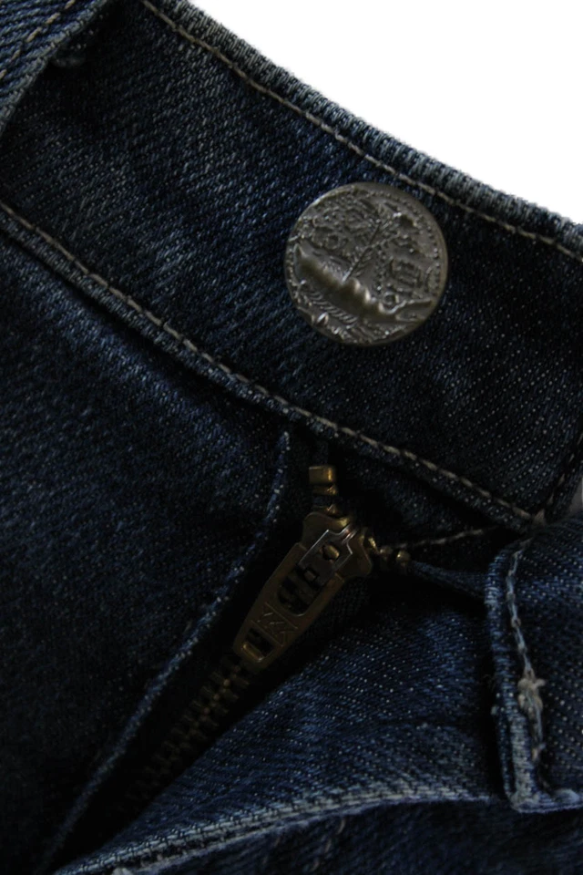 Pantalones de mezclilla rectos McGuire para mujer de algodón lavados medianos abotonados azules talla 25 EUR Foto 4 de 4