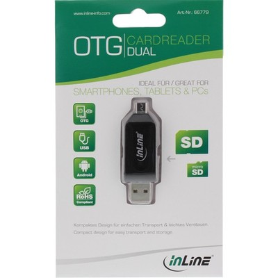 InLine OTG Card Reader Dual SD und microSD Kartenleser Android und PC 66779