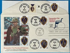HNLP Hideaki Nakano FW U605 Paralyzed Veteran with 7Purple Heart FDC on 1 Cover 