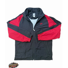 Vintage Nike full-zip 90s Y2K Windbreaker Track Jacket Red/Black Color-blocked