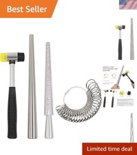 Essential 27-Piece Ring Sizer Mandrel Set with Rubber Mallet for Jewelry Makers