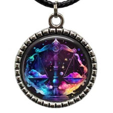Libra Zodiac Necklace Balance Astronomy & Astrology Artisan Libra Birthday Gift
