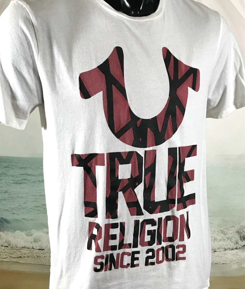 True Religion Since 2002 Geo U S/S T-SHIRT Sz L White 100