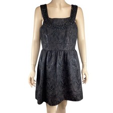 Decode 1.8 Dress Size 10 Black Embellished Beaded Neckline Sleeveless Cocktail